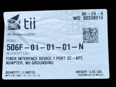 Tii technologies- Fiber interface Device 1 port Adapter No grounding 5 Units