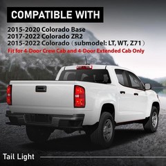 Right Tail Light Assembly w/Bulbs Fit For Chevy Colorado 2015-2022 Rear Brake La