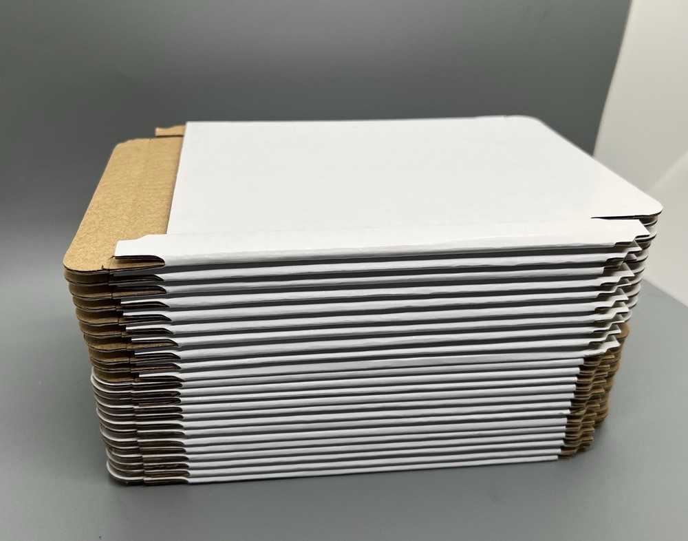50 PCS White Corrugated Cardboard CD Craft Mailer, 5.5″X5.0″X0.5″, Sturdy, JS87