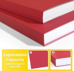File Folders Letter Size Red, 100 Pack Manilla Folders 8.5 x 11 1/3-Cut Tabs,