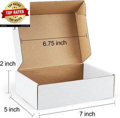 Shipping Boxes 7X5X2 Inches White Small Mailing Boxes 25 Pack Cardboard
