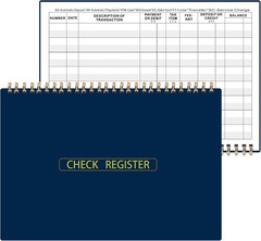 Large Print Checkbook Register Book – 5-7/8″ x 8-1/2″ Financial Ledger