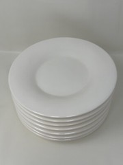 Melamine Hubert White Wide Rim Luncheon Salad Plate 8 1/4 In Diameter Set Of 7