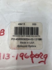 Edmund Optics #48-413 50mm Dia. 3mm Thick, Un-Coated 1λ B270 Glass Window