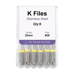 Dental Endo Root Canal File K-files 25mm Stainless Steel #6#8#10#15-45 Hand File