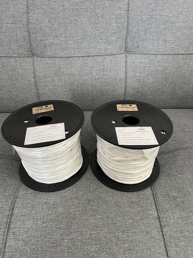 HME 855G001-2 200-250 FT 2 PR 22 AWG PPRO PVC Shielded (2 spools) – NEW/UNUSED!