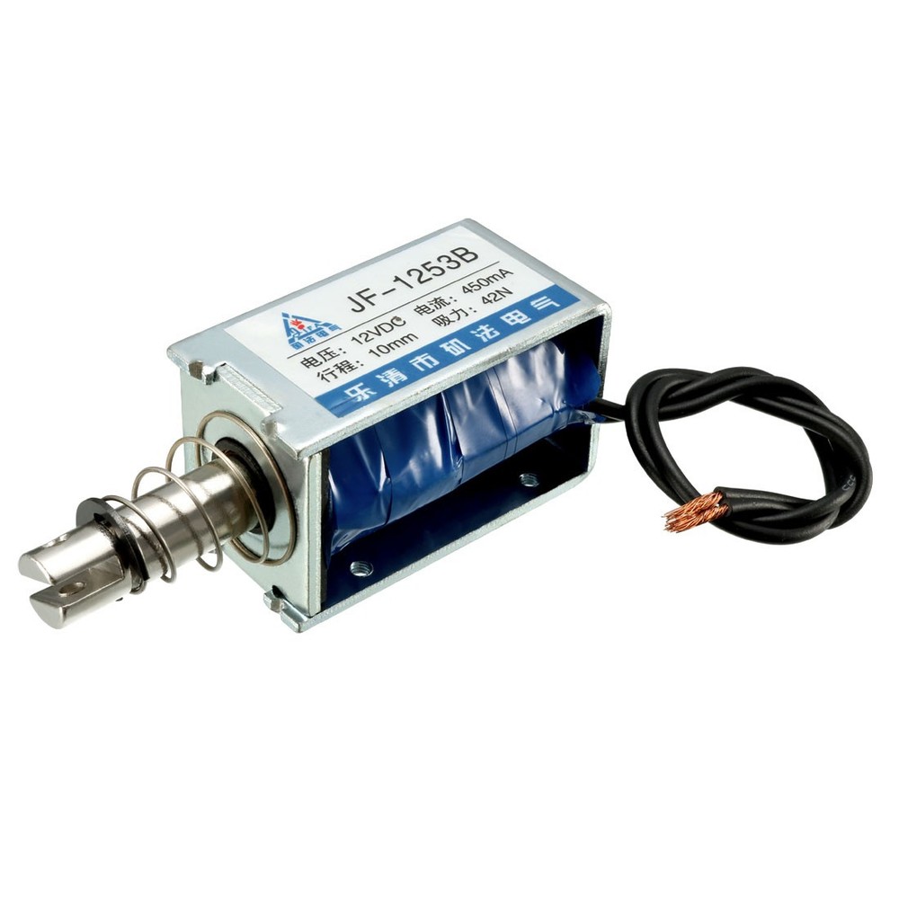 DC 12V 450mA 5.4W 42N 10mm Pull Push Type Linear Motion Solenoid Electromagnet