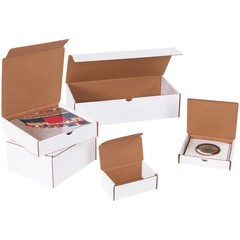 Oyster White Literature Mailers 18x18x2 Inch Strong Corrugated Box Made in USA