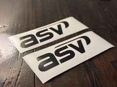 ASV Logo 12” (Set Of 2) Decal Kit Skid Steer Replacement Stickers – Vinyl Black