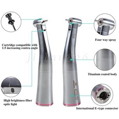 NSK Ti-MAX X95L Style Dent 1:5 LED Fiber Optic Contra Angle Handpiece Red Ring