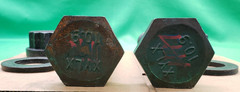 *Lot of 2* Large Huge Bolt and Nut Industrial/ 12” Long 3” Head/8.60 Pounds Eac
