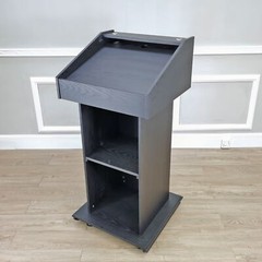 23x22x48″ Black Wood Deluxe Podium Embassy Church Puplit Lectern Hostess Desk