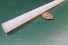 PVDF Round Rod, White (.500″) 1/2″ Diameter x 4 Foot Length