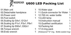 100% Woodpecker Dental U600 LED Ultrasonic Piezo Scaler Auto Water Supply 7 Tips
