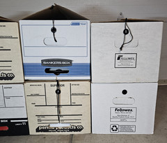 Bankers Box Set 12x24x10 White Moving Storage Books LP Funko Toys Lot of 10