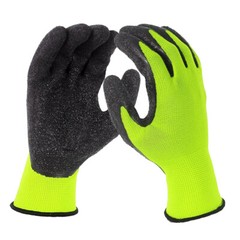 8 Pairs Crinkle Latex Rubber Coated Breathable Safety Work Gloves – Green