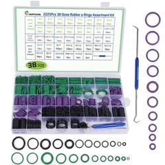 Comprehensive 2225pc Rubber O Ring Kit with Hook Set for DIY Plumbing & Auto