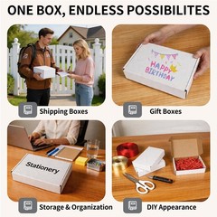 9″ x 6″ x 2″ White Corrugated Cardboard Shipping Boxes Set of 25, Heavy-Duty …