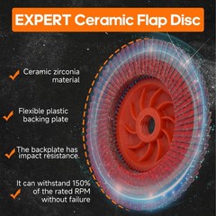 Expert Ceramic Flap Disc 4 1/2 for Angle Grinder, 80 Grit Type 27 Flap Sandin…