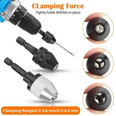 1/4″Hex Shank Keyless Chuck Adapter Drill Bit Quick Change Driver Converter Tool