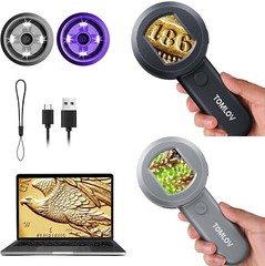 TOMLOV 100X Coin Microscope Portable Digital Microscope Illuminate Jeweler Loupe
