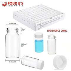 500Pcs 20mL Scintillation Vial Liquid Sample Vials Clear Glass Vials Cone Liner