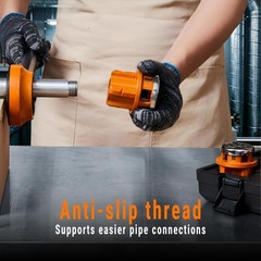Heavy-Duty Ratchet Pipe Threader Kit with 6 NPT Dies for Metal & PVC Pipes, Port
