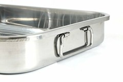 Brand New 16.5″ ExcelSteel Multiuse w/ Rack & Foldable Handles, Roasting Pans