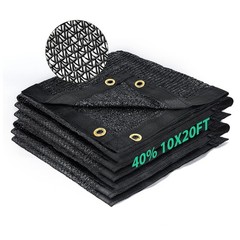 Kesfitt 40% Shade Cloth 10×20 ft, Breathable HDPE Mesh Sun Shade Tarp for Gar…