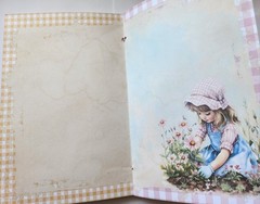 Junk Journal Booklet “COUNTRY GINGHAM” Farmhouse Cards, Pockets Ephemera 40Pg