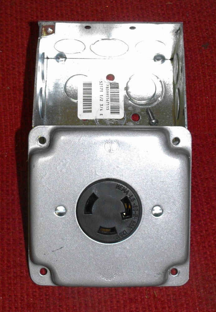 Pass & Seymour – NEMA L5-30-R, 30A@125VAC Receptacle mounted in a 2-Gang Box