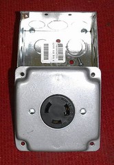 Pass & Seymour – NEMA L5-30-R, 30A@125VAC Receptacle mounted in a 2-Gang Box