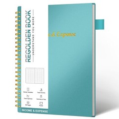 Income & Expense Tracker, Accounting Bookkeeping Ledger A5(8.5 x 5.5) Teal