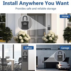 Key Lock Box for Outside-Combination Lockbox for House Key-Portable/Wall Mounted