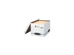 Stor/File Storage Box, Letter/Legal, Lift-Off Lid, White/Blue, 4/Carto
