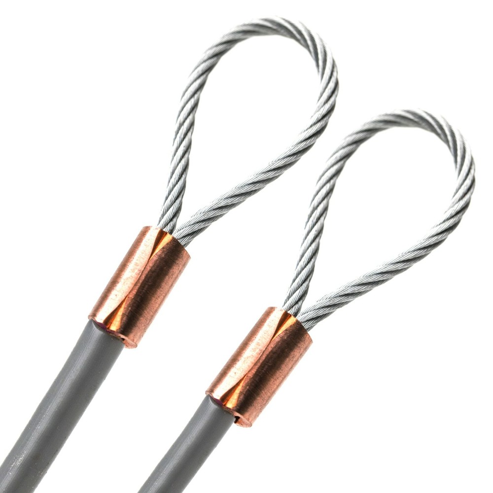 1/4″ Metal Wire Rope Cable Copper Sleeves, Loop Ends PVC Gray Pink Blue 1ft-75ft
