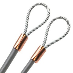 1/4″ Metal Wire Rope Cable Copper Sleeves, Loop Ends PVC Gray Pink Blue 1ft-75ft