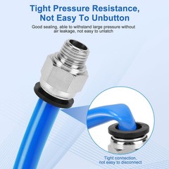 12 Pcs Push to Connect Fittings 1/2 Inch Tube OD x 1/4 Inch NPT Thread Pneuma…
