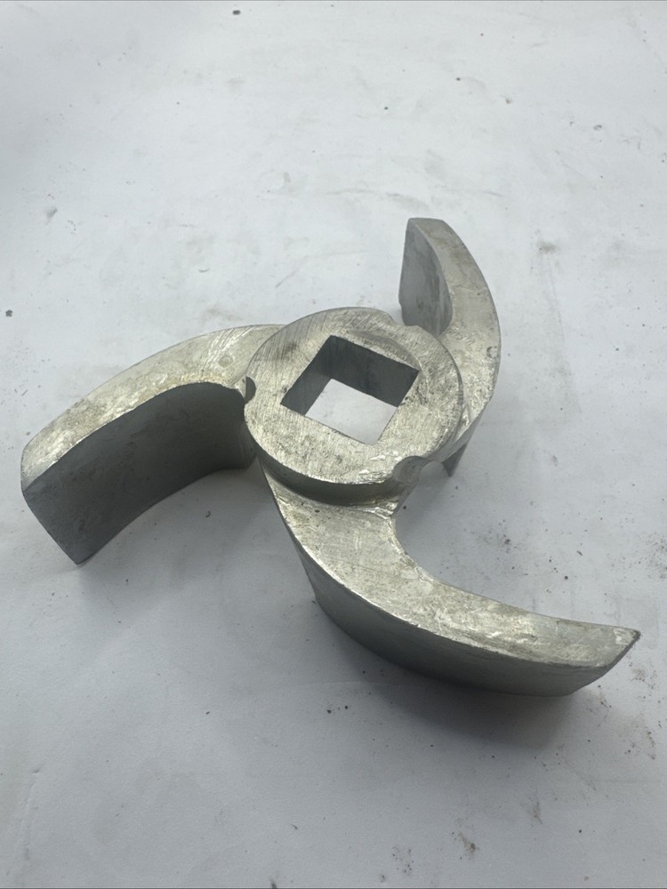 Stainless Steel 3 Vane Sanitary Pump Impeller 4-3/8” 3/4” Square Shaft Hole Nob
