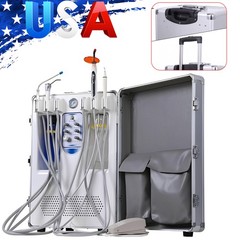 Portable Dental Delivery Unit with Air Compressor Suction System Scaler Curing
