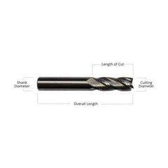 1pcs 4 Flute 1/2″ x 2″ x 4″ Long Solid Carbide End Mill – AlTiN Coated
