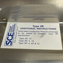 Saginaw Control SCE-12108ELJSS Stainless Steel ELJ Junction Enclosure 12”x10”x8”