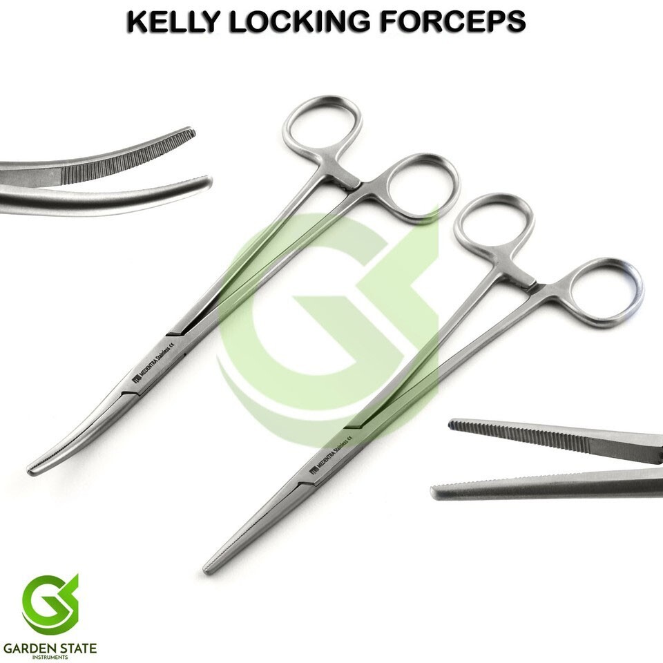 Kelly Hemostat Forceps Curved Locking Clamp Surgical Dental pinzas hemostaticas