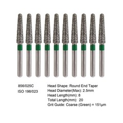 Dental Diamond Burs FG Round End Taper Super Coarse Fine Grit High Speed 856