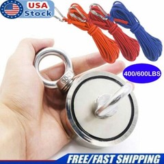 400 LBS 600 LBS Double Side Strong Fishing Magnet Rope Neodymium Treasure Hunt