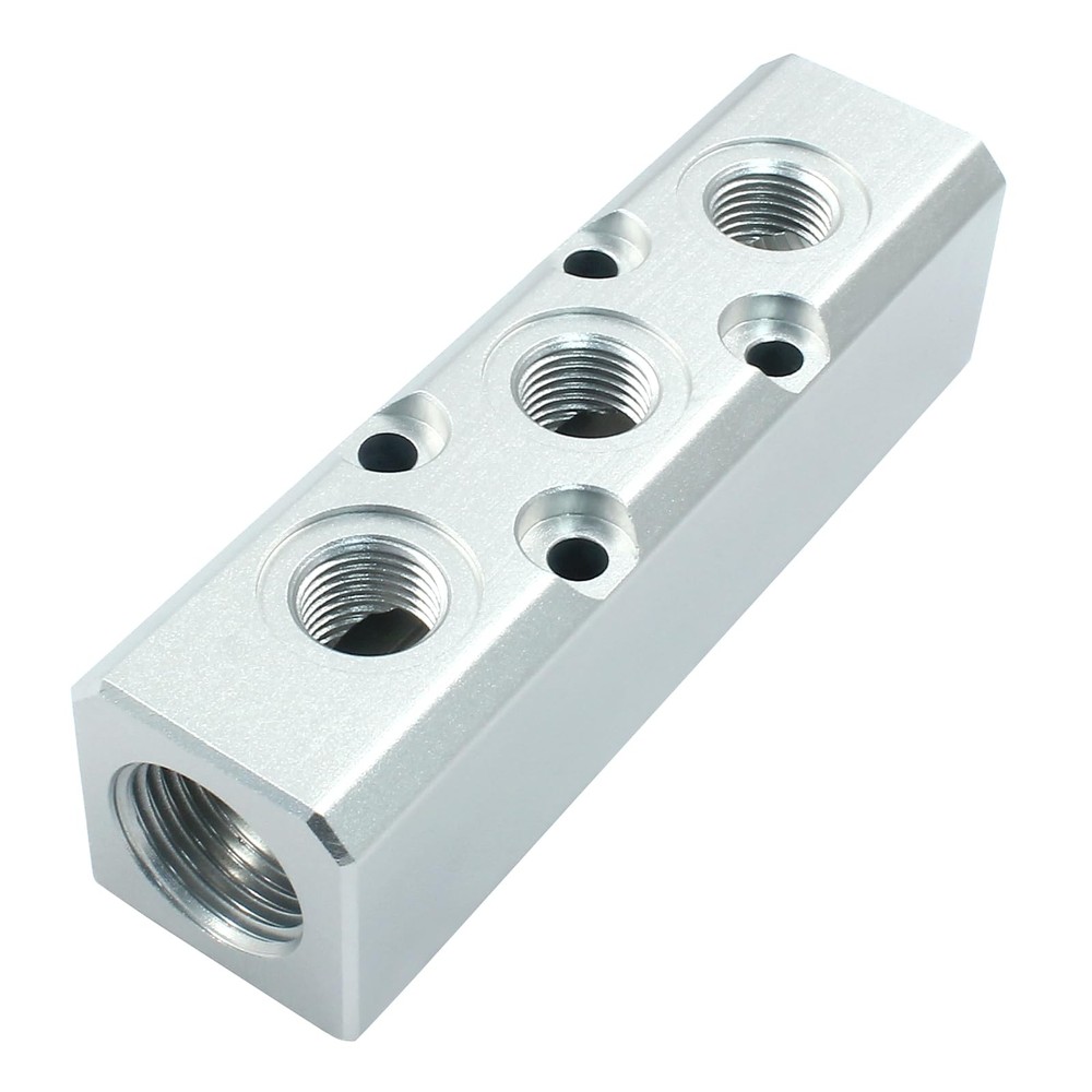 Litoexpe 3 Way Pneumatic Manifold Air Distribution Block, G1/2 Supply Port, G…