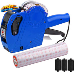 MX-5500 8 Digits Price Tag Gun with 5000 Sticker Labels and 3 Ink Refill Label