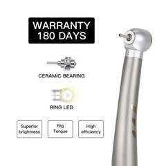 AZDENT Dental Ring LED E-generator High Speed&Low Speed Handpiece Kit 2 Hole USA