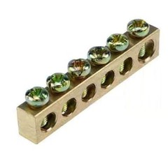 6 Positions Terminal Bus Bar Brass Wire Screw Terminal Ground Bar Terminal Block