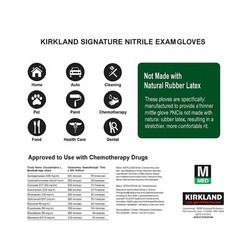 Kirkland Signature Nitrile Powder Free Exam Glove 200-count. Size-Medium